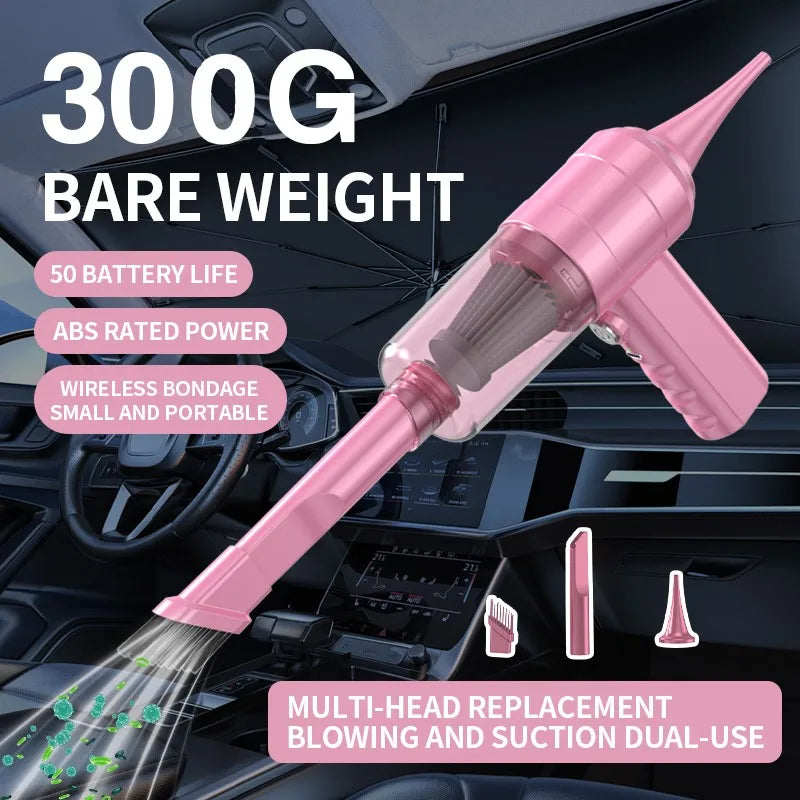 Car vacuum cleaner, mini portable vacuum cleaner, multifunctional, suitable for car, keyboard cleaning, pet hair cleaning
